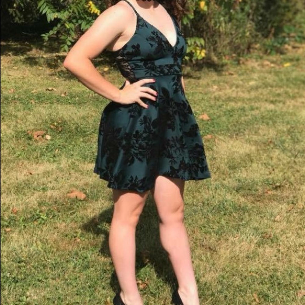 Green and Black homecoming dress